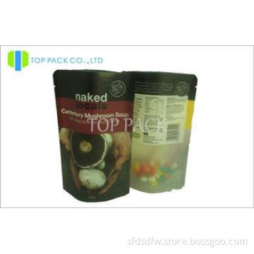 500g Matte Printed Stand Up Food Pouches , Soup Nylon Zippe